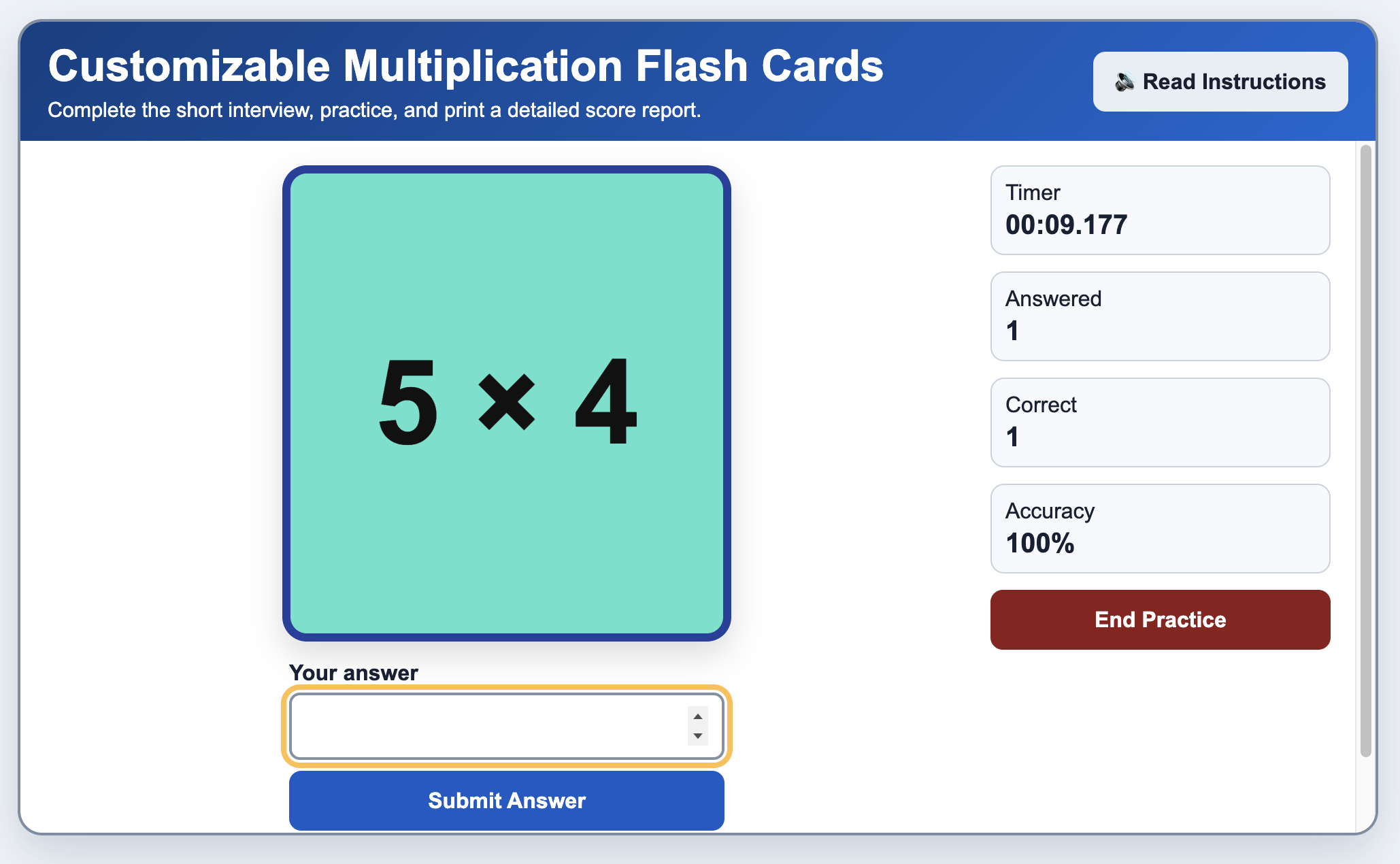 Multiplication Flash Cards SIGMA